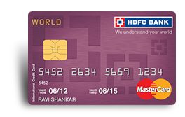 World Mastercard Credit Card Exclusive International Credit Card Hdfc Bank